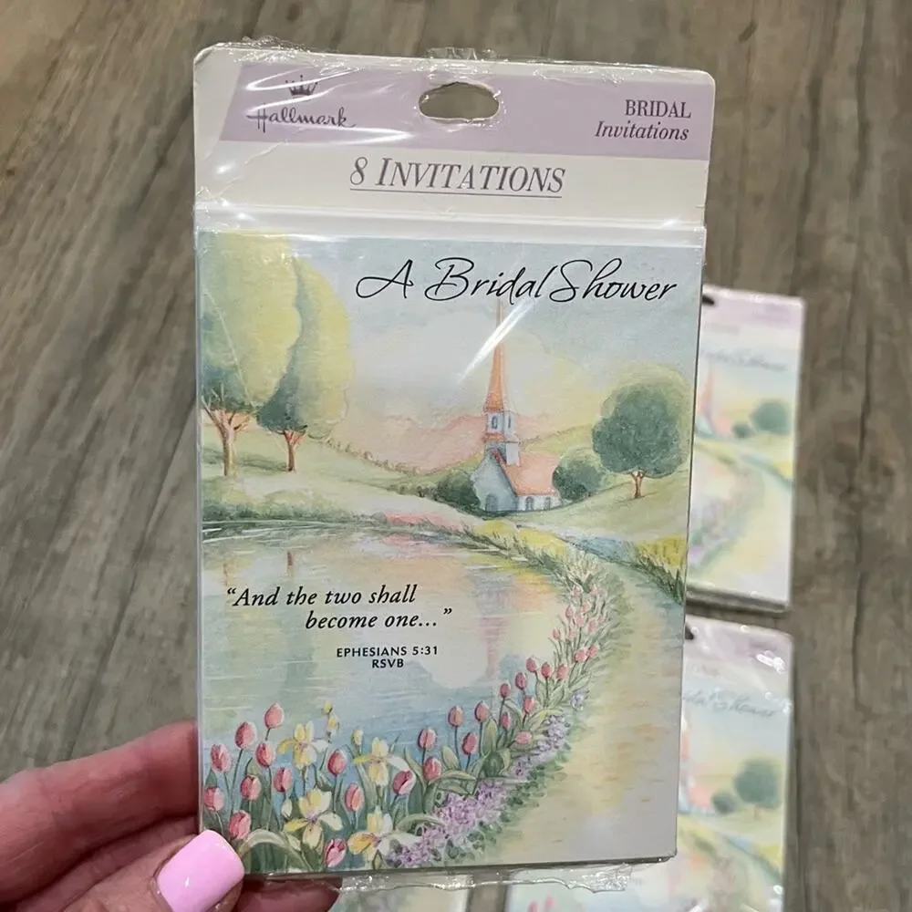 Set of 4 Packs Vintage Hallmark Bridal Shower Invitation Nostalgia NEW 32 Total